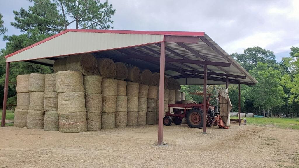 Hay barn with open sides